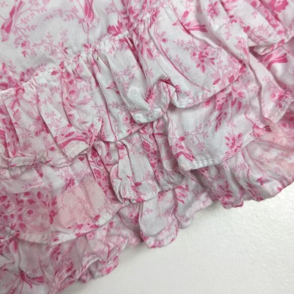 Laura Ashley Dress Girls Sz 5 Pink Floral Sundress Party Frilly Ruffle - Picture 3 of 7